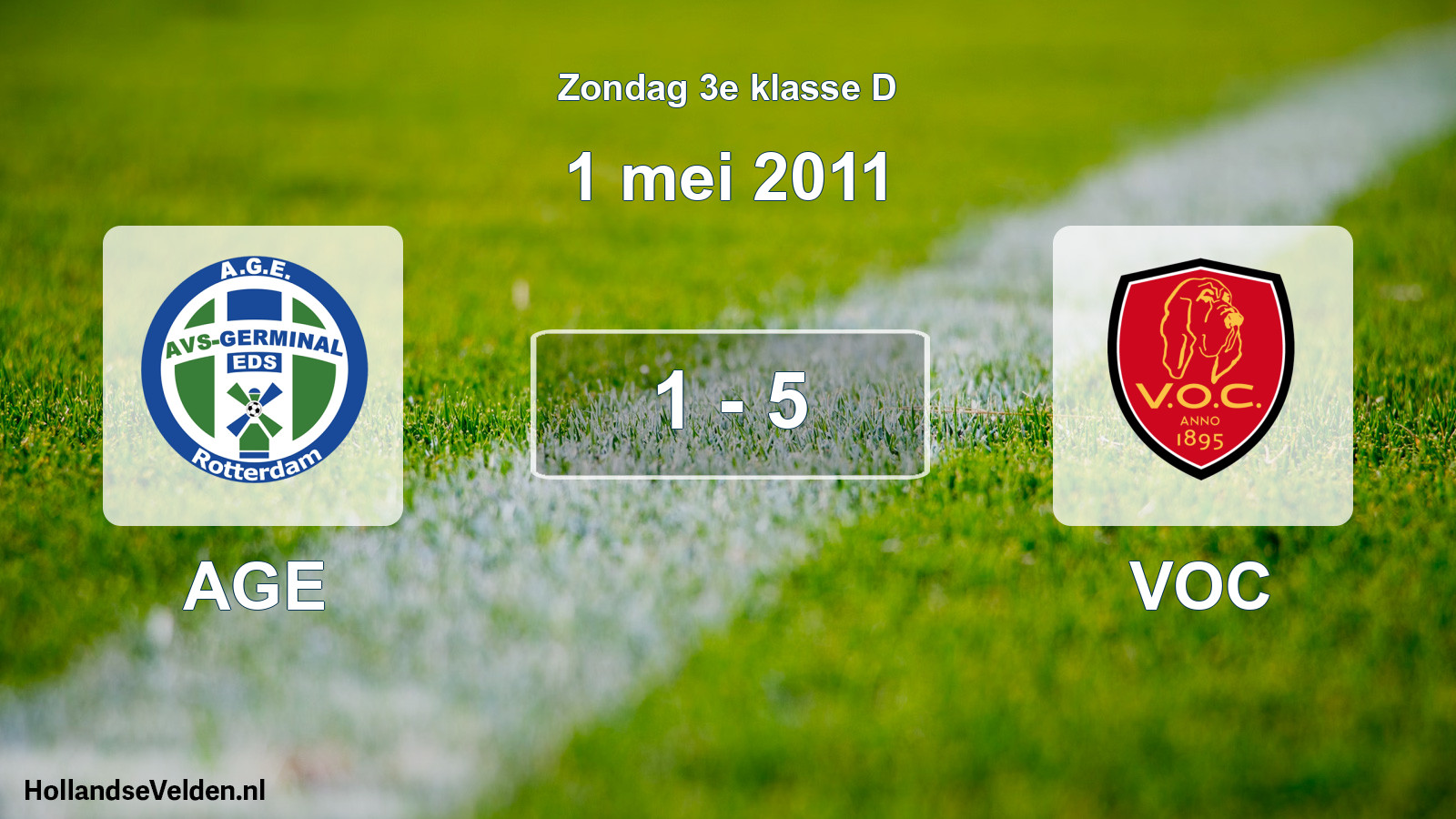 Total number of matches played: AGE - VOC 1 - 5 (1 May 2011)