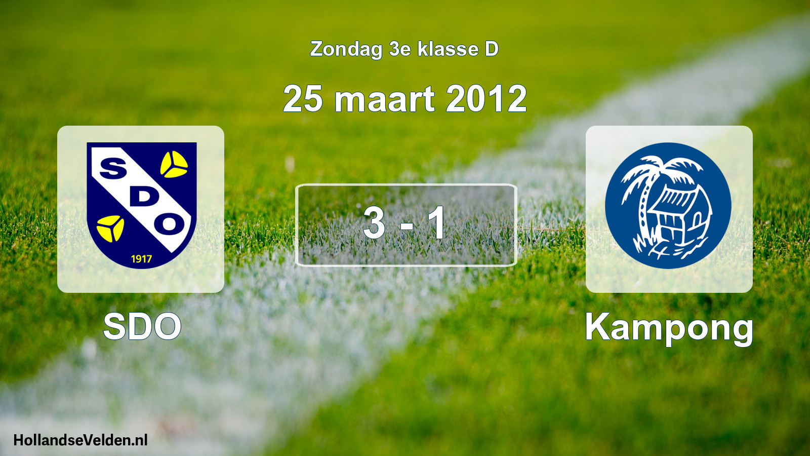 Total number of matches played: SDO - Kampong 3 - 1 (25 March 2012)