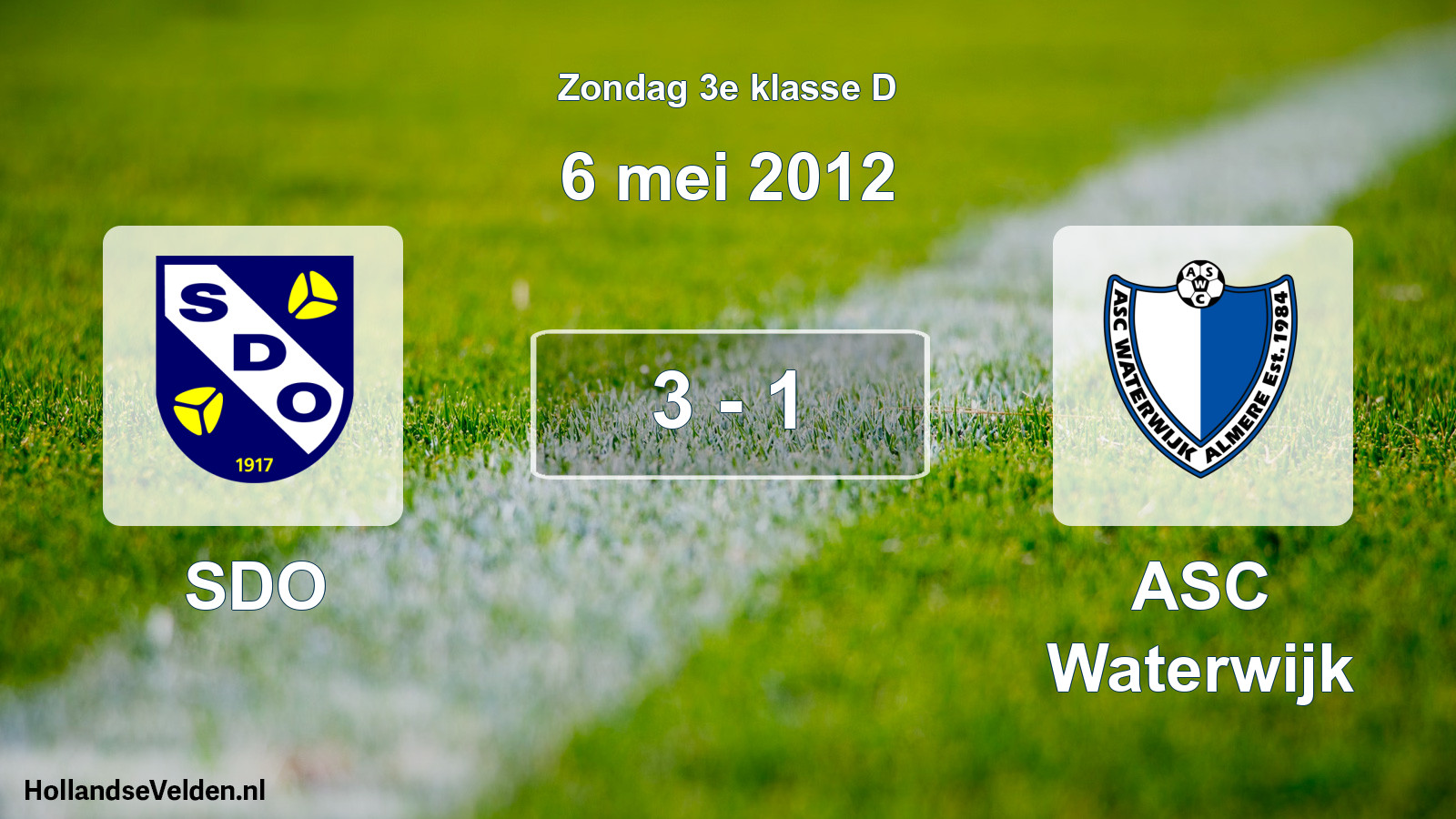 Total number of matches played: SDO - ASC Waterwijk 3 - 1 (6 May 2012)