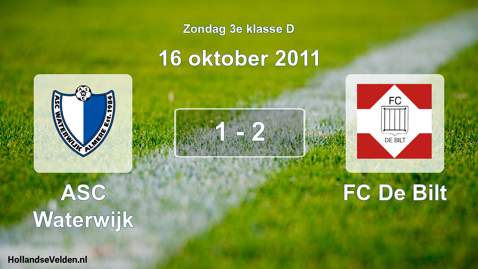 Total number of matches played: ASC Waterwijk - FC De Bilt 1 - 2 (16 October 2011)