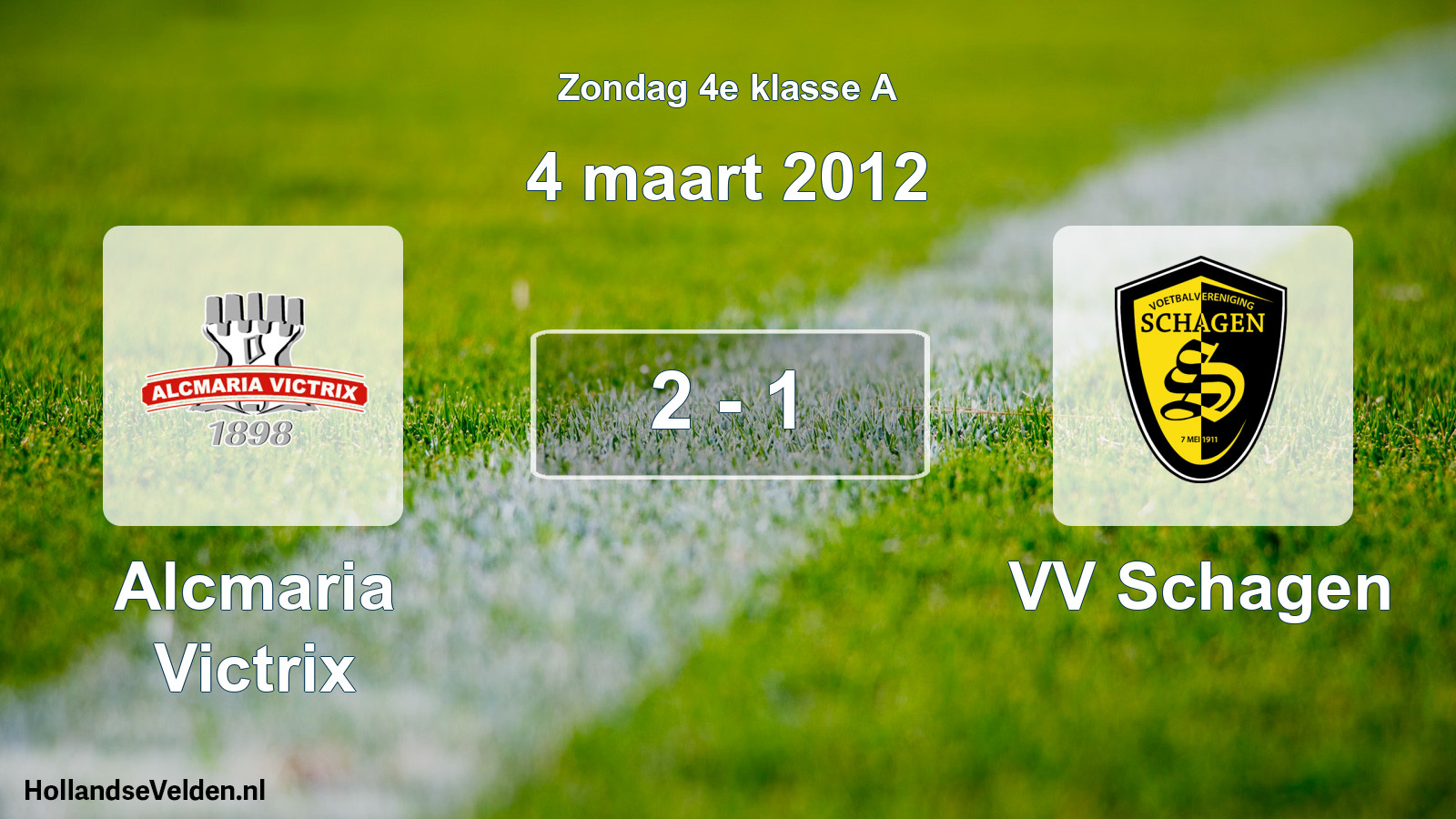 Total number of matches played: Alcmaria Victrix - VV Schagen 2 - 1 (4 March 2012)