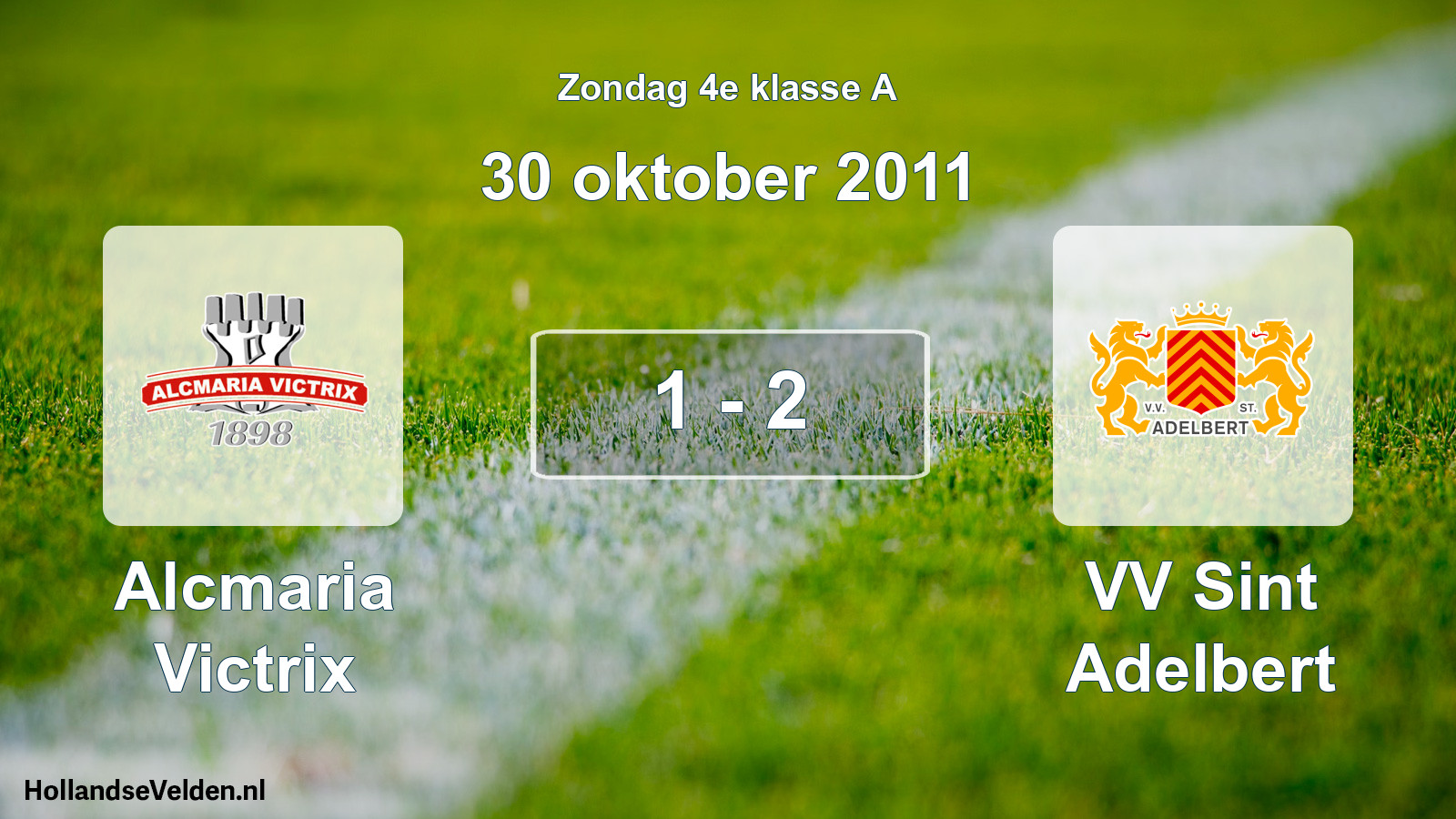 Total number of matches played: Alcmaria Victrix - VV Sint Adelbert 1 - 2 (30 October 2011)