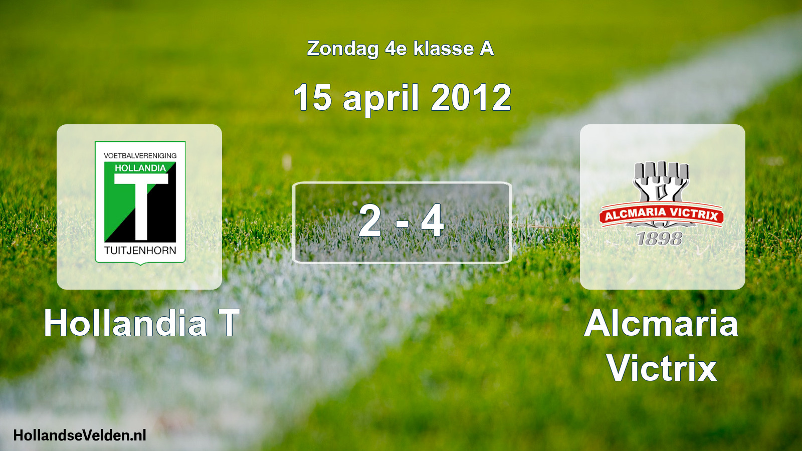 Total number of matches played: Hollandia T - Alcmaria Victrix 2 - 4 (15 April 2012)
