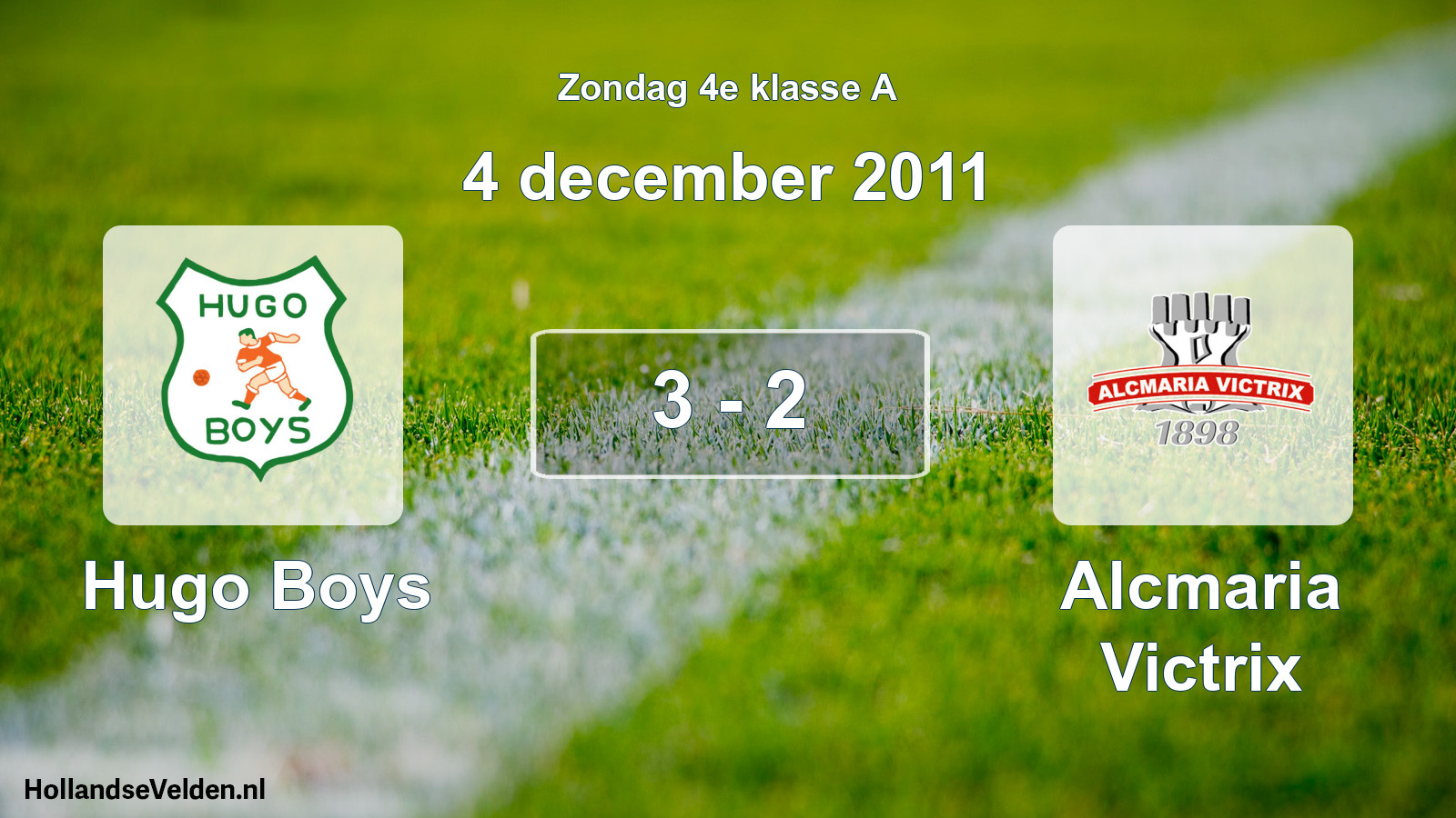 Total number of matches played: Hugo Boys - Alcmaria Victrix 3 - 2 (4 December 2011)