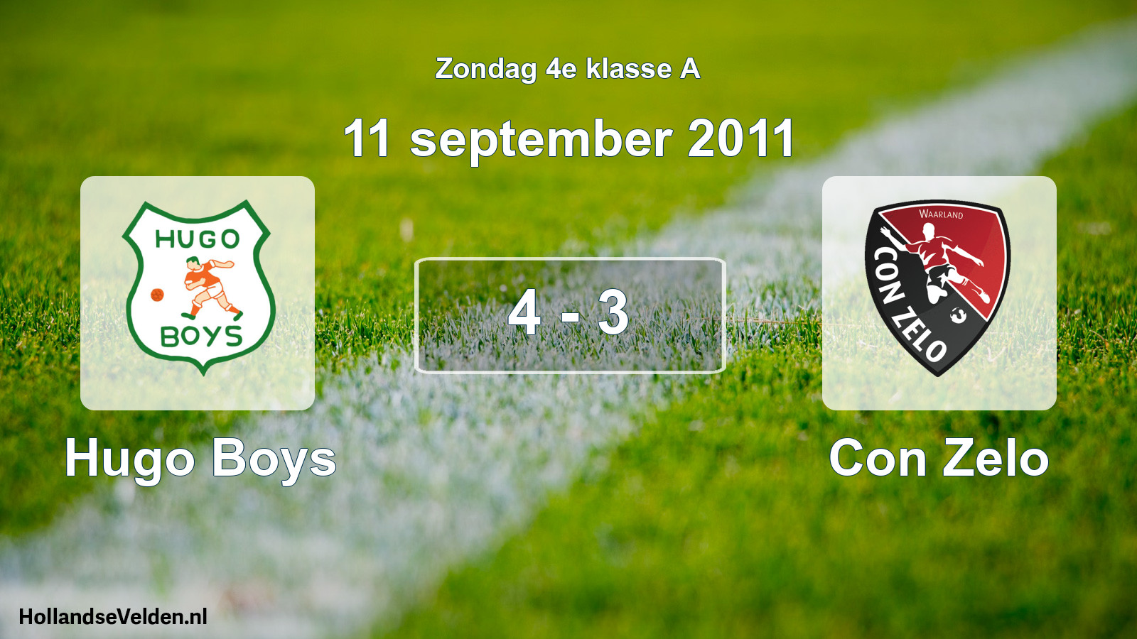 Total number of matches played: Hugo Boys - Con Zelo 4 - 3 (11 September 2011)