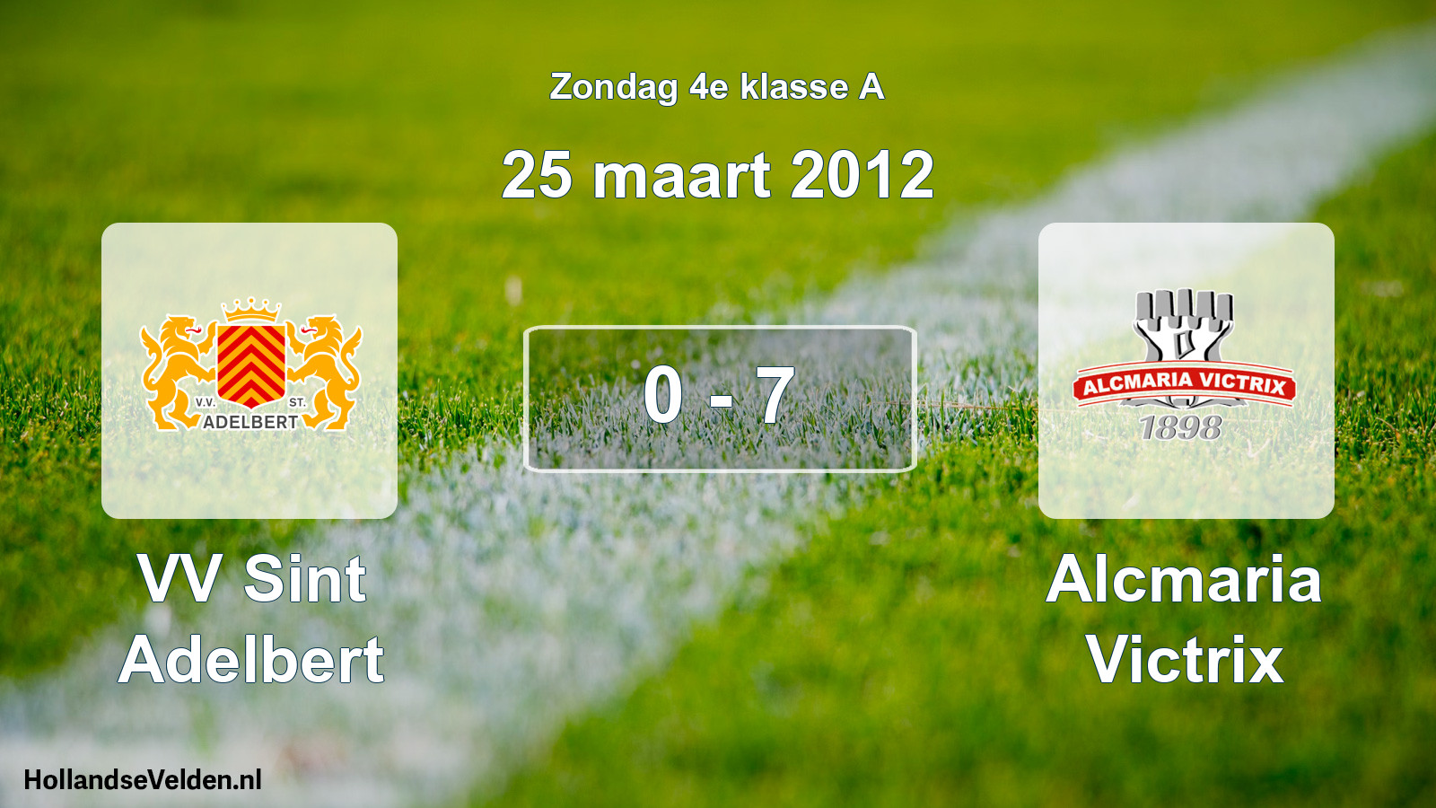 Total number of matches played: VV Sint Adelbert - Alcmaria Victrix 0 - 7 (25 March 2012)