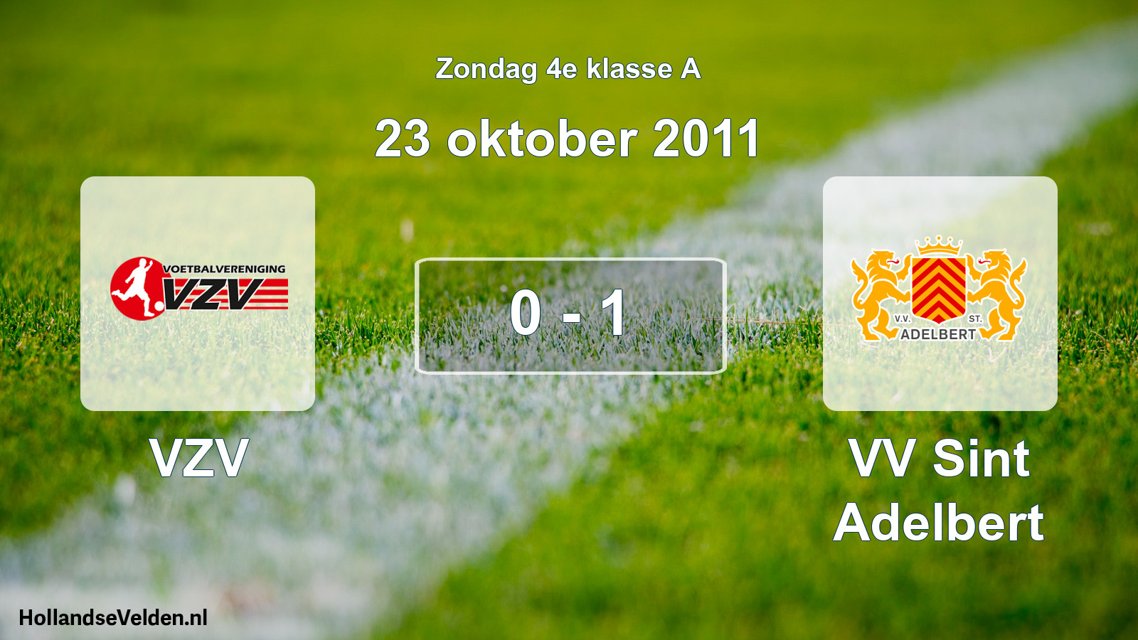 Total number of matches played: VZV - VV Sint Adelbert 0 - 1 (23 October 2011)