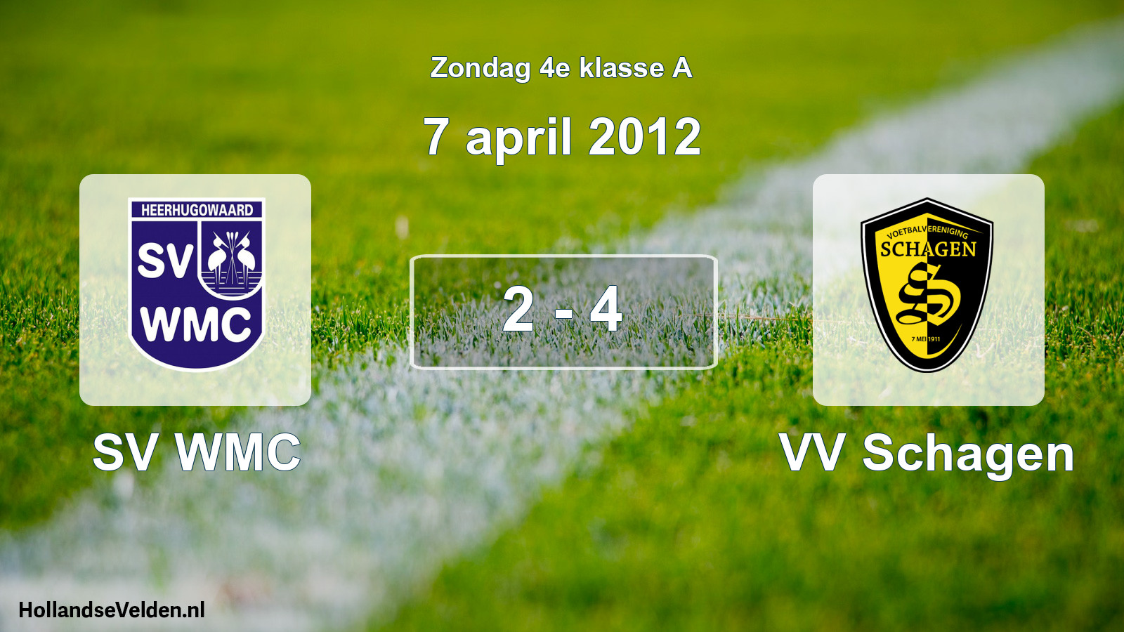 Total number of matches played: SV WMC - VV Schagen 2 - 4 (7 April 2012)