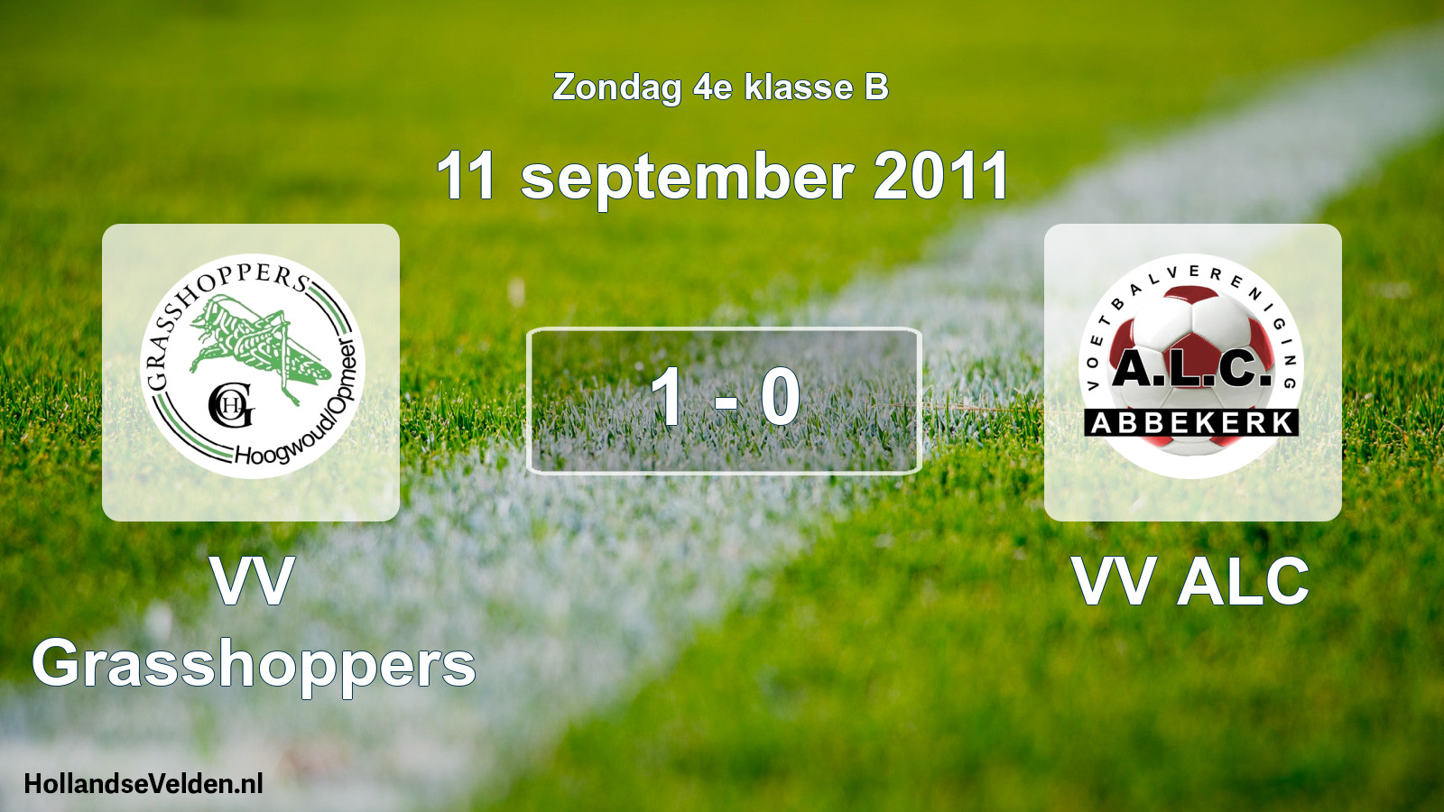 Total number of matches played: VV Grasshoppers - VV ALC 1 - 0 (11 September 2011)