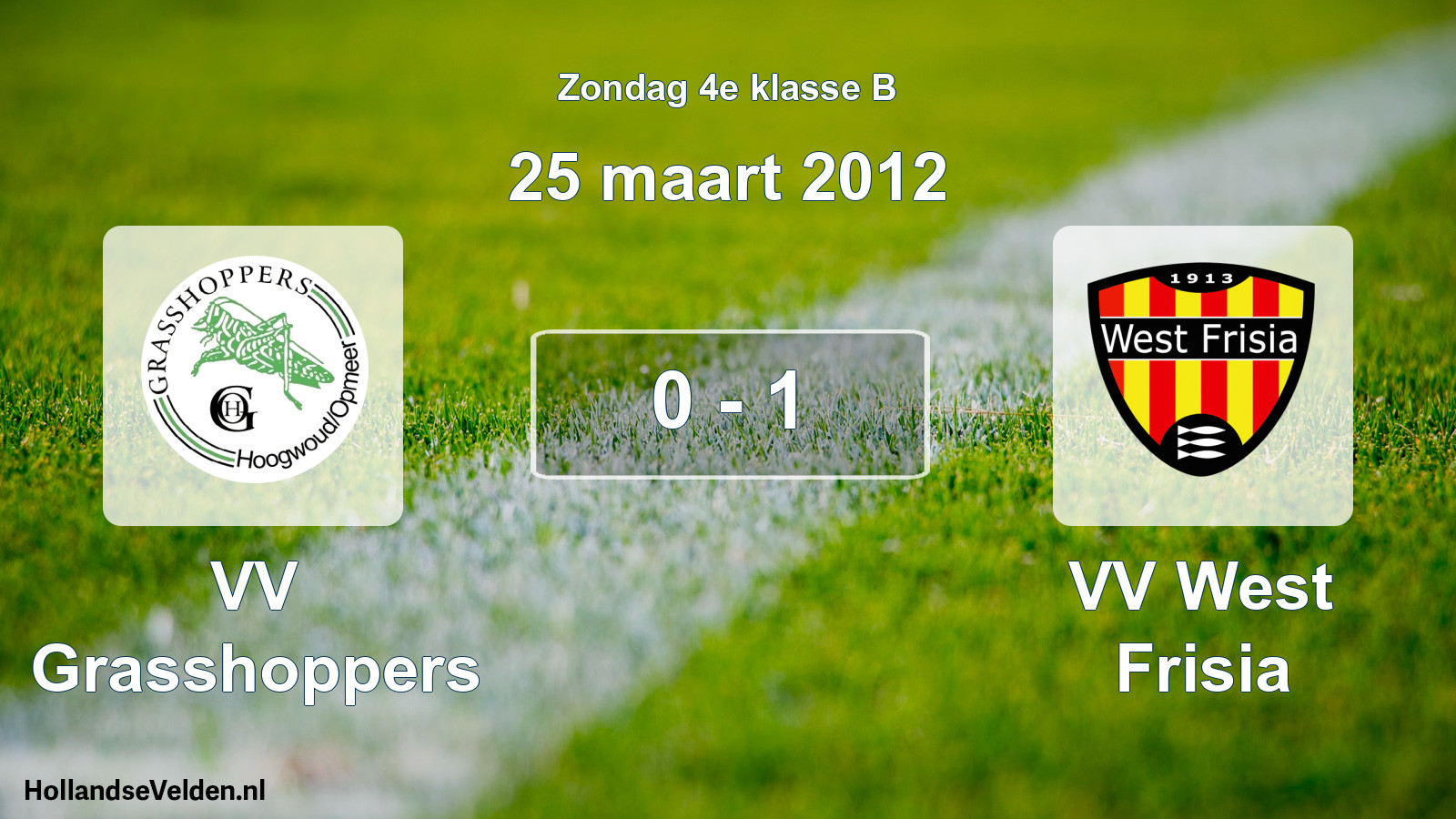 Total number of matches played: VV Grasshoppers - VV West Frisia 0 - 1 (25 March 2012)