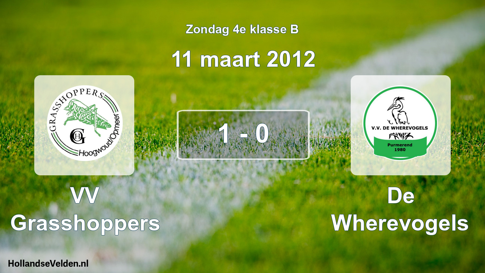 Total number of matches played: VV Grasshoppers - De Wherevogels 1 - 0 (11 March 2012)