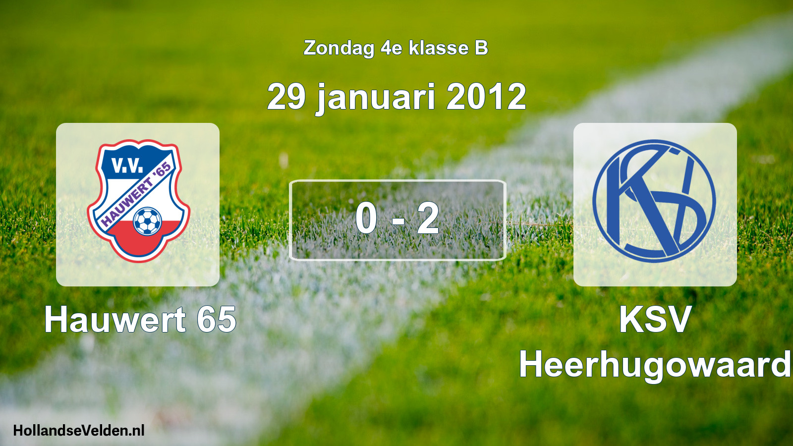 Total number of matches played: Hauwert 65 - KSV Heerhugowaard 0 - 2 (29 January 2012)