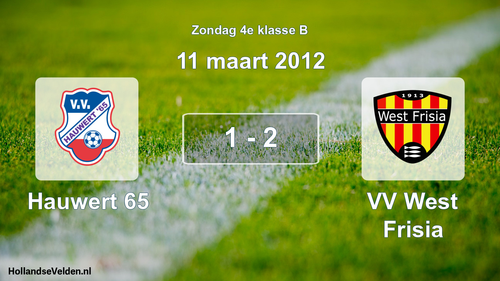 Total number of matches played: Hauwert 65 - VV West Frisia 1 - 2 (11 March 2012)