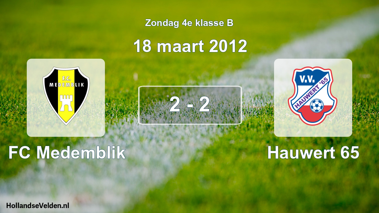 Total number of matches played: FC Medemblik - Hauwert 65 2 - 2 (18 March 2012)
