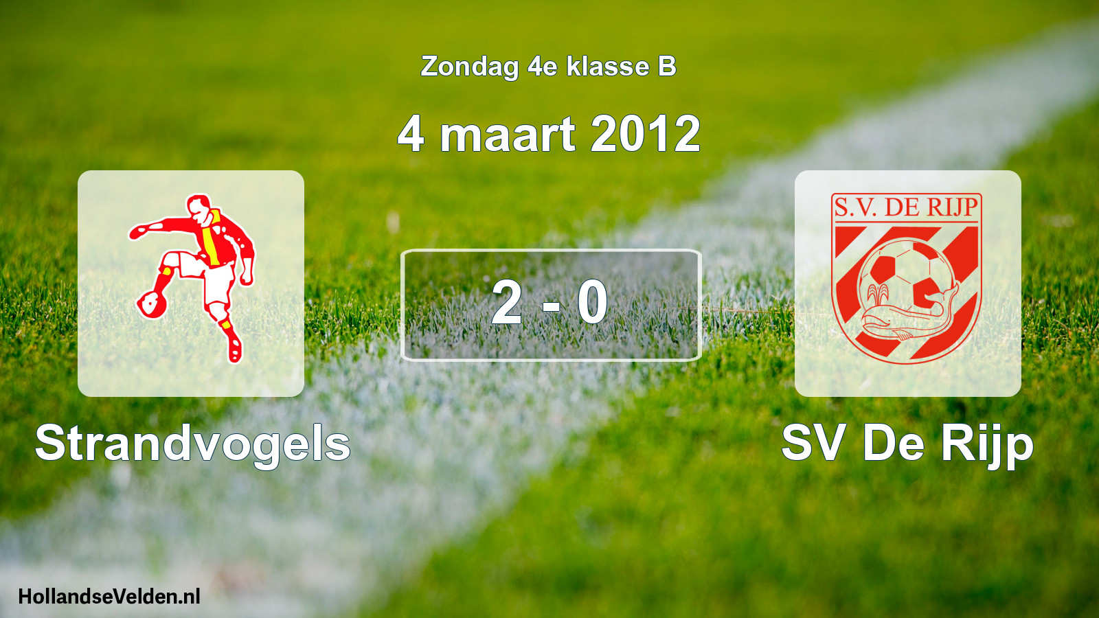 Total number of matches played: Strandvogels - SV De Rijp 2 - 0 (4 March 2012)