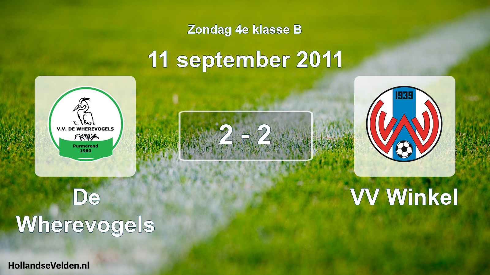 Total number of matches played: De Wherevogels - VV Winkel 2 - 2 (11 September 2011)