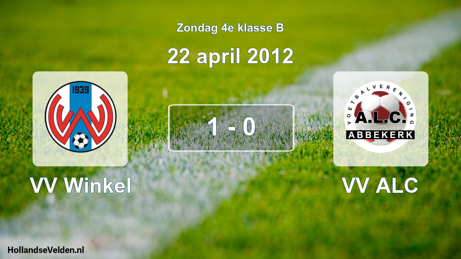 Total number of matches played: VV Winkel - VV ALC 1 - 0 (22 April 2012)