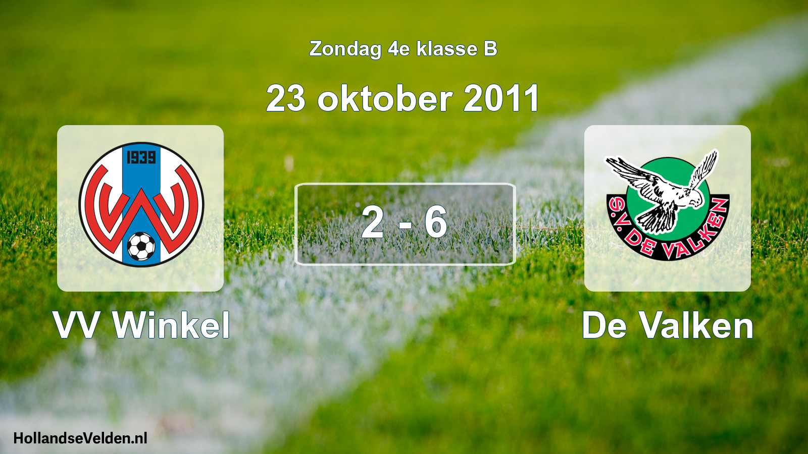 Total number of matches played: VV Winkel - De Valken 2 - 6 (23 October 2011)