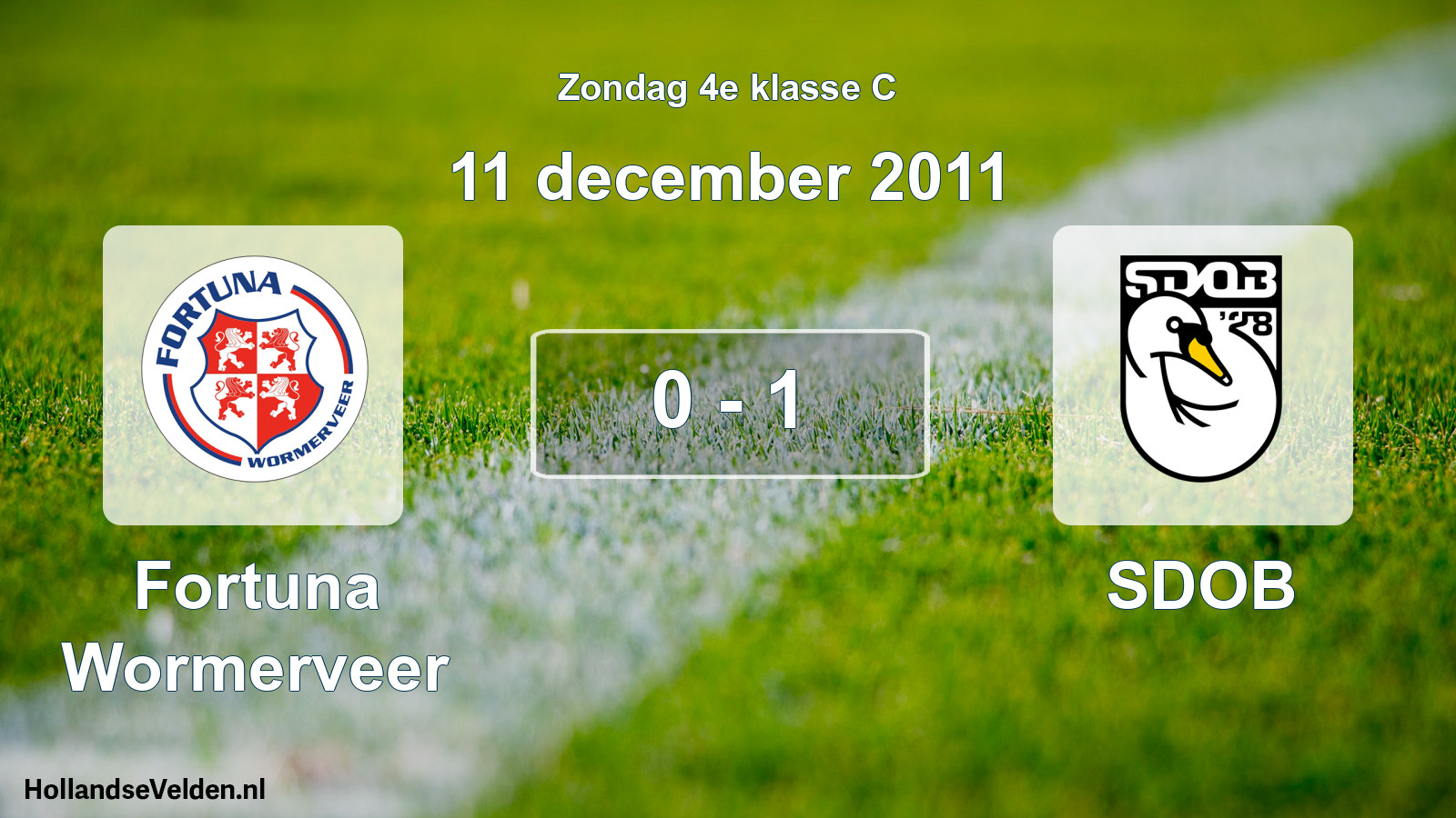 Total number of matches played: Fortuna Wormerveer - SDOB 0 - 1 (11 December 2011)
