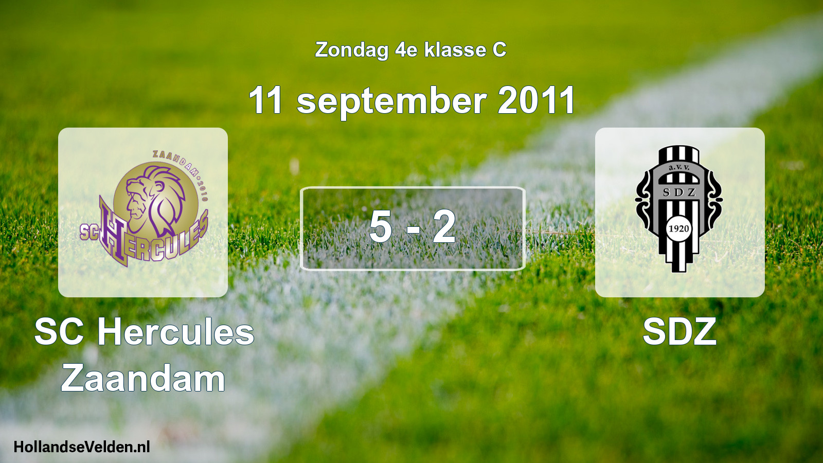 Total number of matches played: SC Hercules Zaandam - SDZ 5 - 2 (11 September 2011)