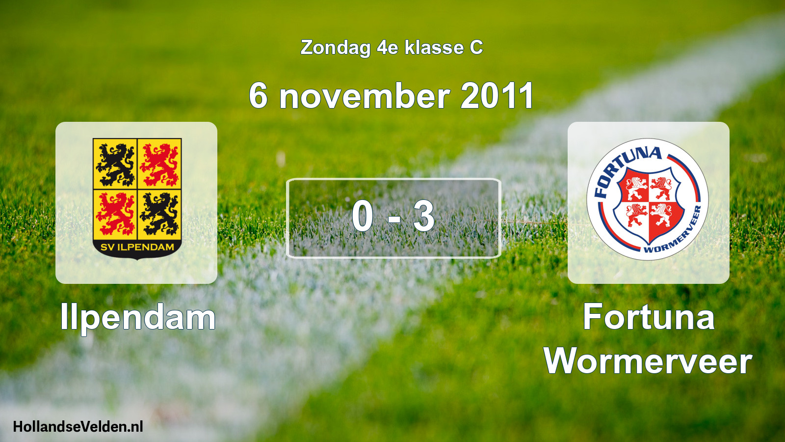 Total number of matches played: Ilpendam - Fortuna Wormerveer 0 - 3 (6 November 2011)