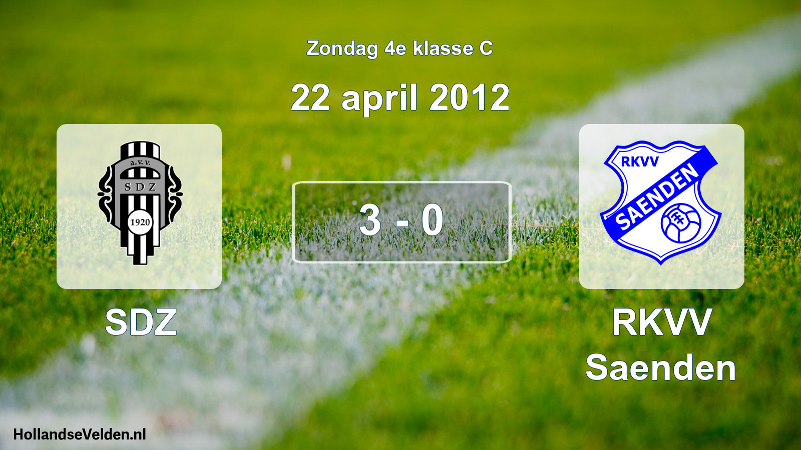 Total number of matches played: SDZ - RKVV Saenden 3 - 0 (22 April 2012)