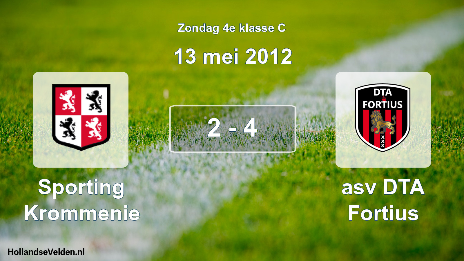 Total number of matches played: Sporting Krommenie - asv DTA Fortius 2 - 4 (13 May 2012)