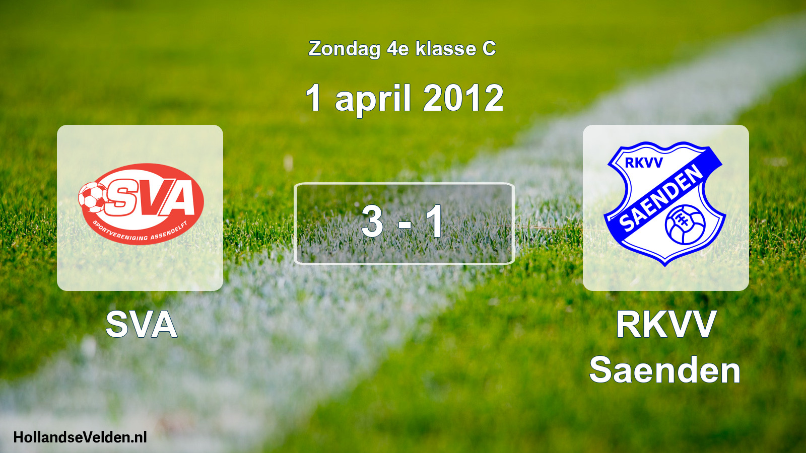 Total number of matches played: SVA - RKVV Saenden 3 - 1 (1 April 2012)