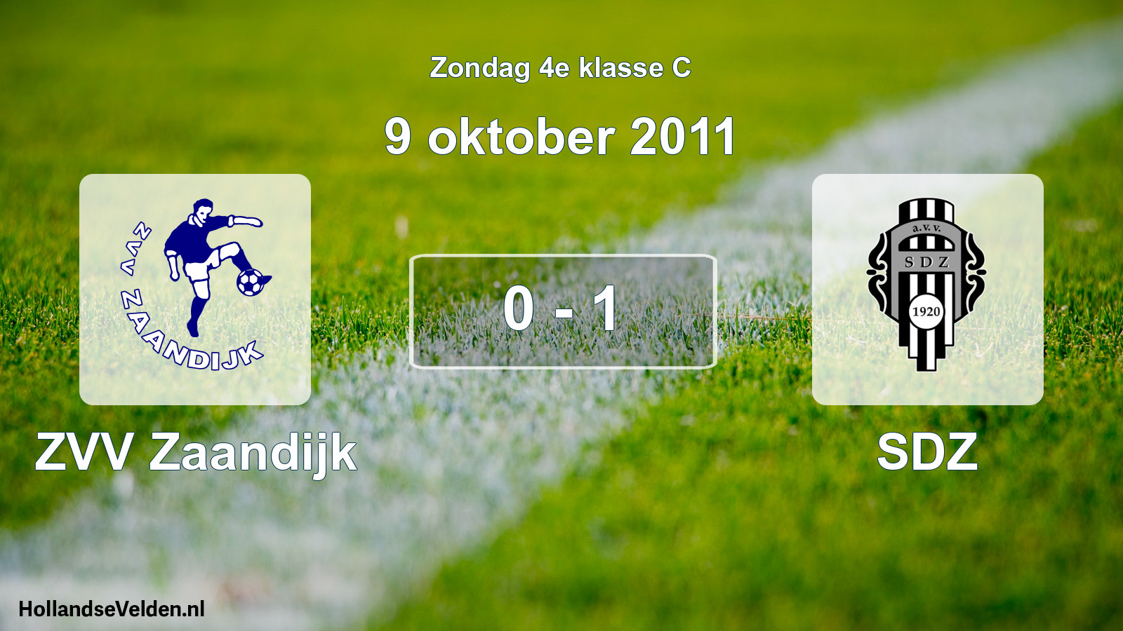 Total number of matches played: ZVV Zaandijk - SDZ 0 - 1 (9 October 2011)