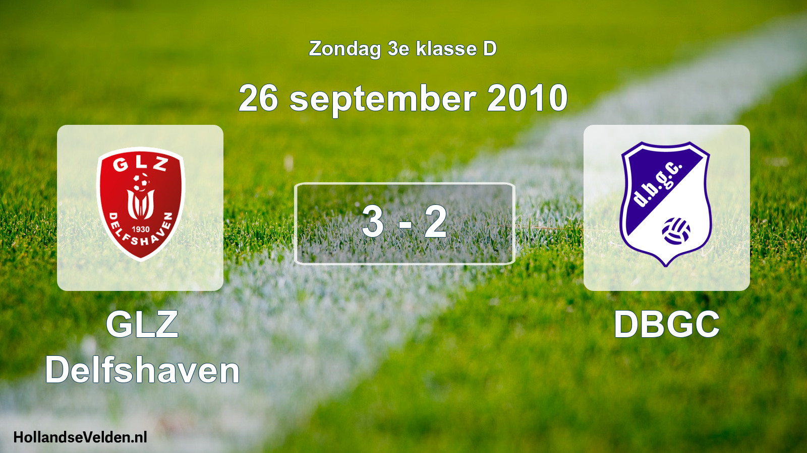 Total number of matches played: GLZ Delfshaven - DBGC 3 - 2 (26 September 2010)