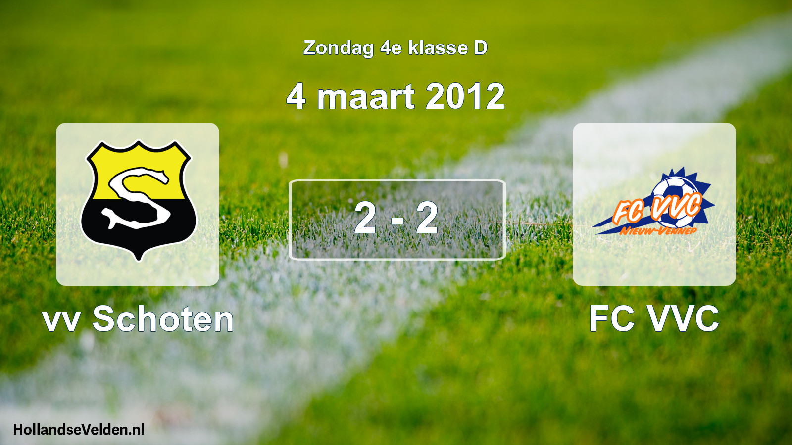 Total number of matches played: vv Schoten - FC VVC 2 - 2 (4 March 2012)