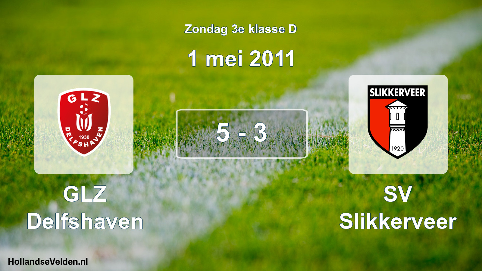 Total number of matches played: GLZ Delfshaven - SV Slikkerveer 5 - 3 (1 May 2011)