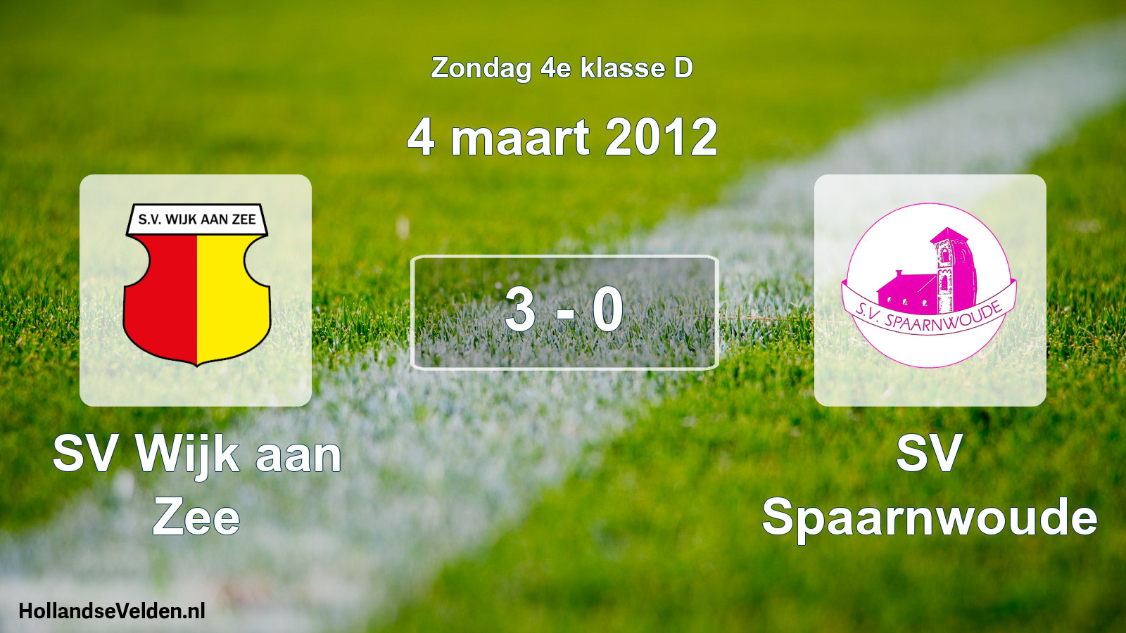 Total number of matches played: SV Wijk aan Zee - SV Spaarnwoude 3 - 0 (4 March 2012)