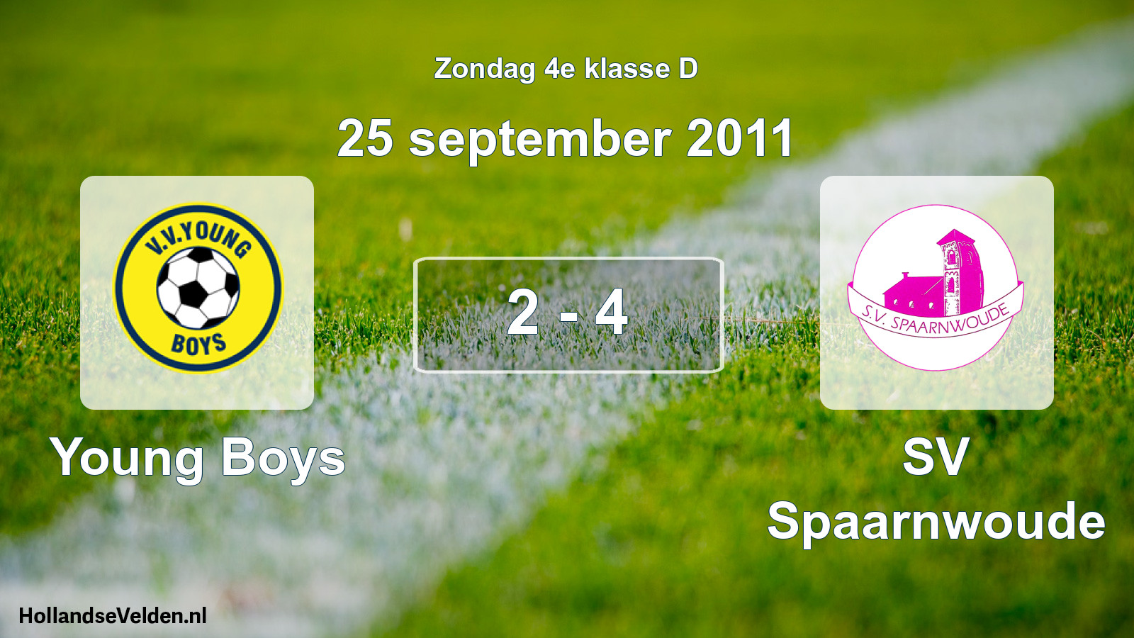 Total number of matches played: Young Boys - SV Spaarnwoude 2 - 4 (25 September 2011)