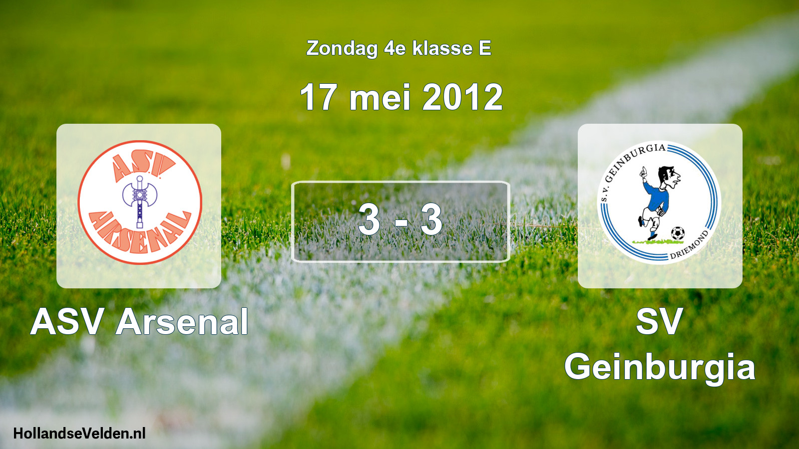 Total number of matches played: ASV Arsenal - SV Geinburgia 3 - 3 (17 May 2012)