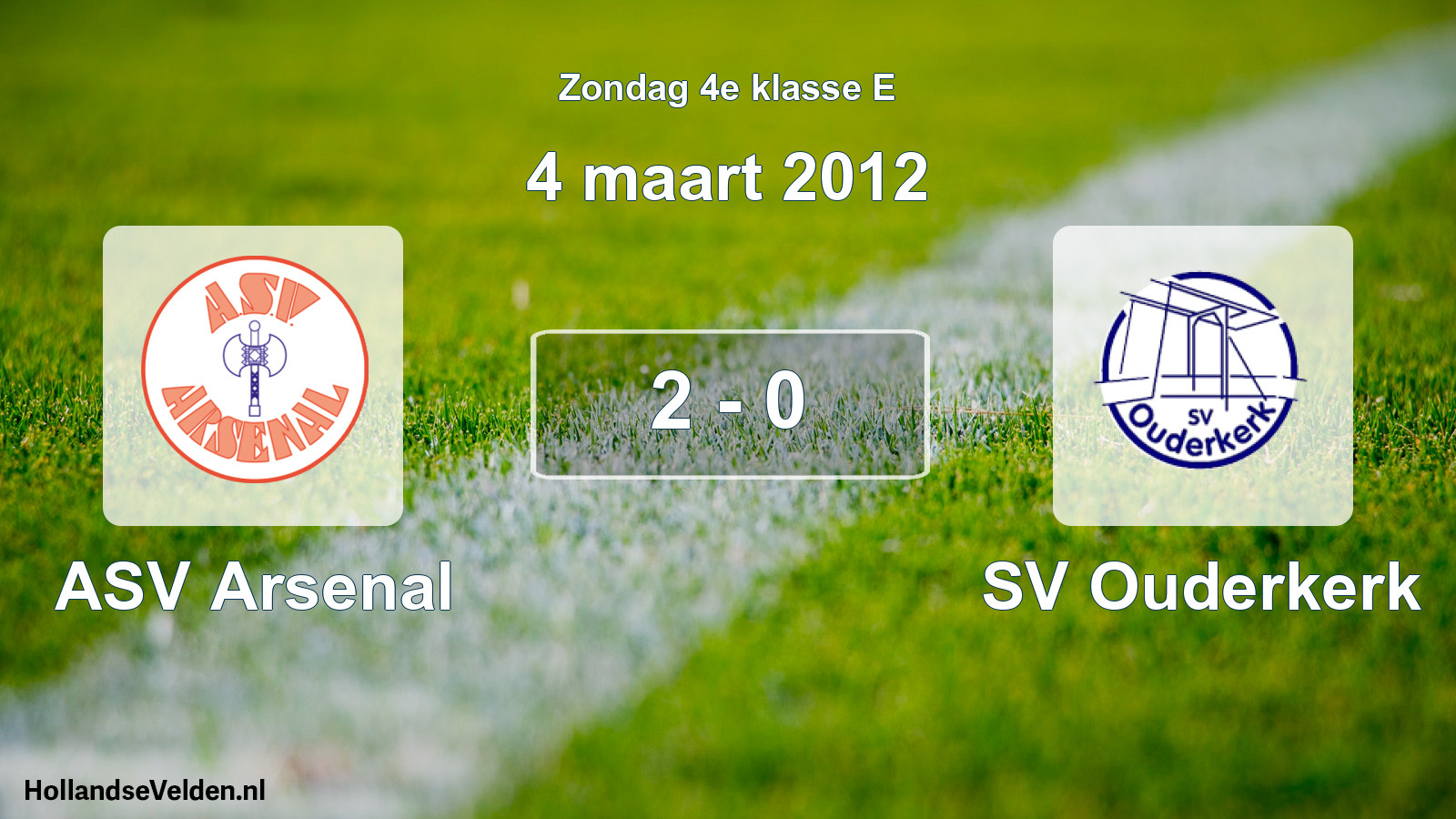 Total number of matches played: ASV Arsenal - SV Ouderkerk 2 - 0 (4 March 2012)