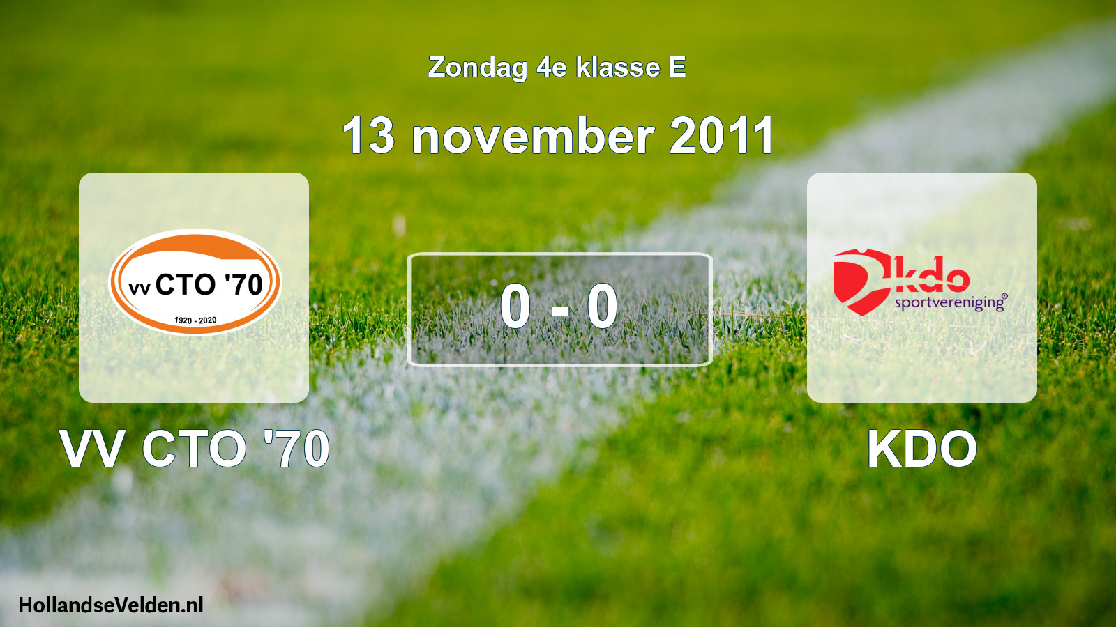 Total number of matches played: VV CTO '70 - KDO 0 - 0 (13 November 2011)
