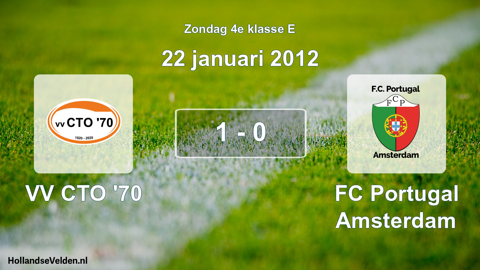 Total number of matches played: VV CTO '70 - FC Portugal Amsterdam 1 - 0 (22 January 2012)