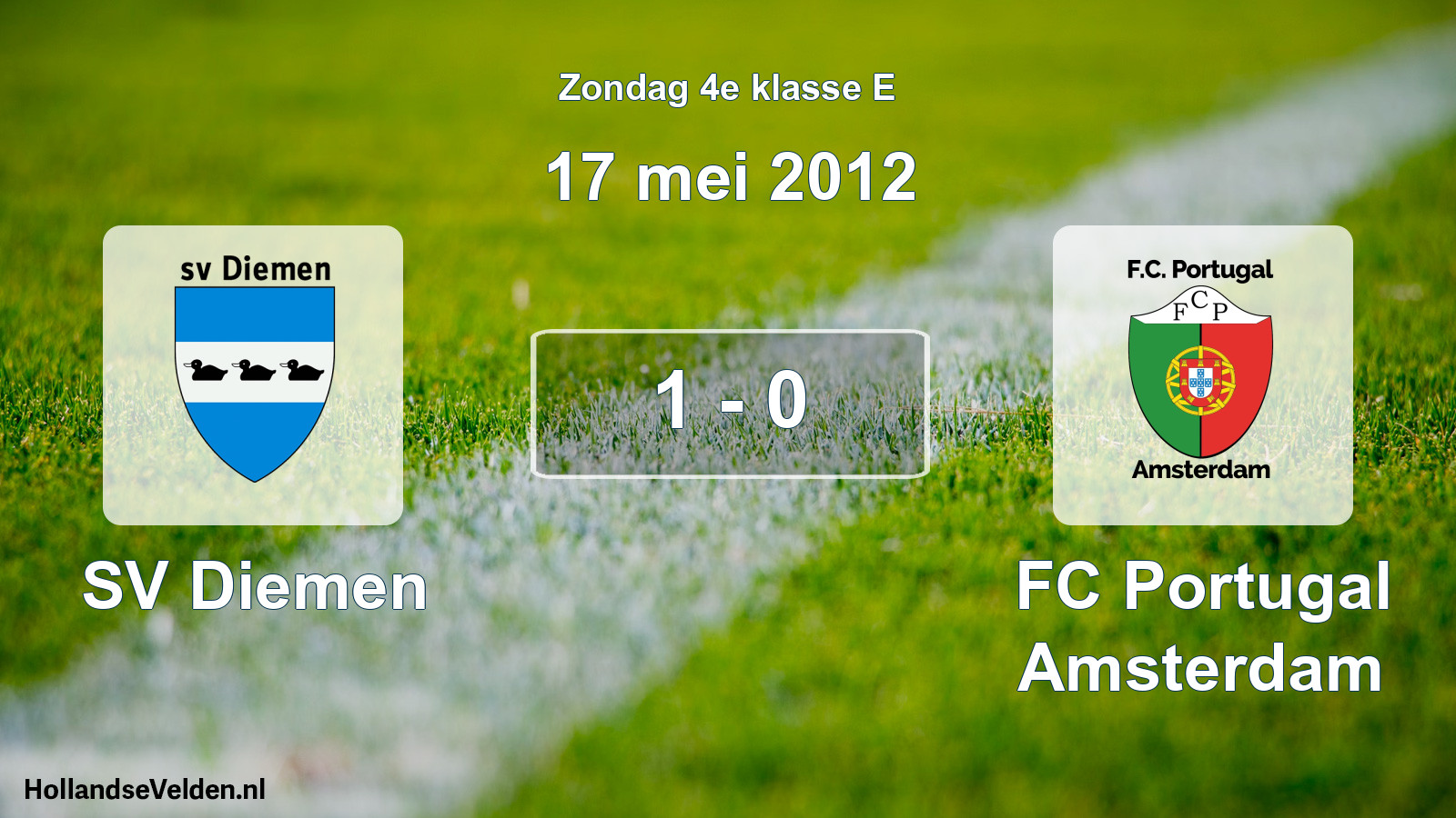 Total number of matches played: SV Diemen - FC Portugal Amsterdam 1 - 0 (17 May 2012)