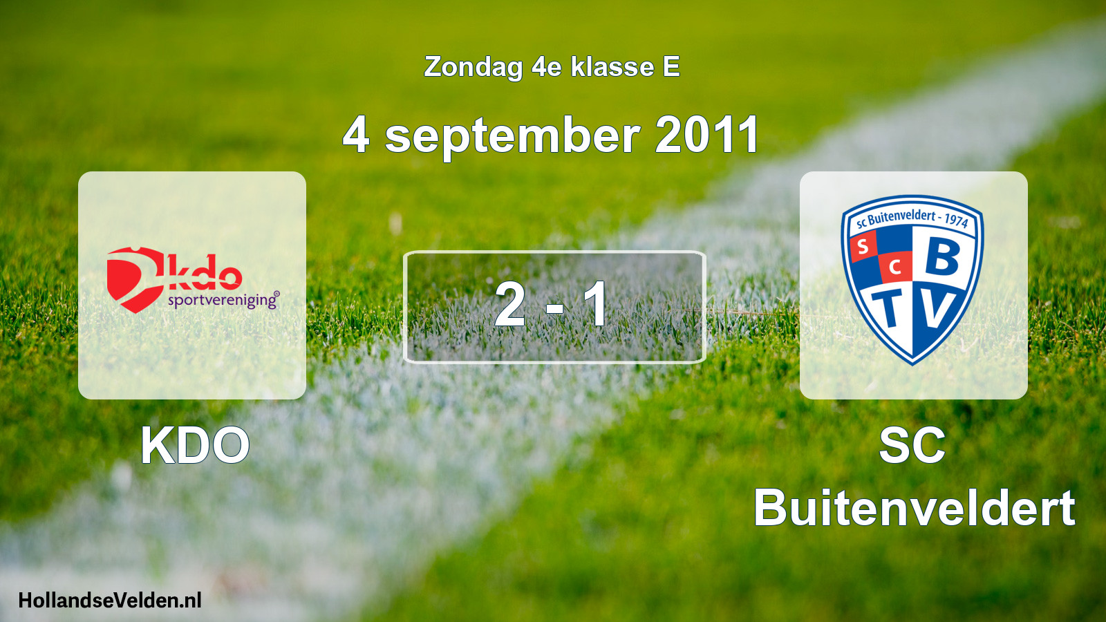 Total number of matches played: KDO - SC Buitenveldert 2 - 1 (4 September 2011)