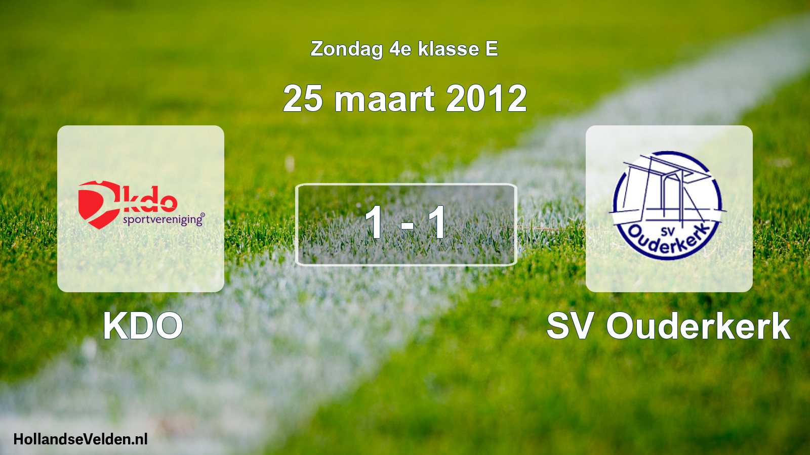 Total number of matches played: KDO - SV Ouderkerk 1 - 1 (25 March 2012)