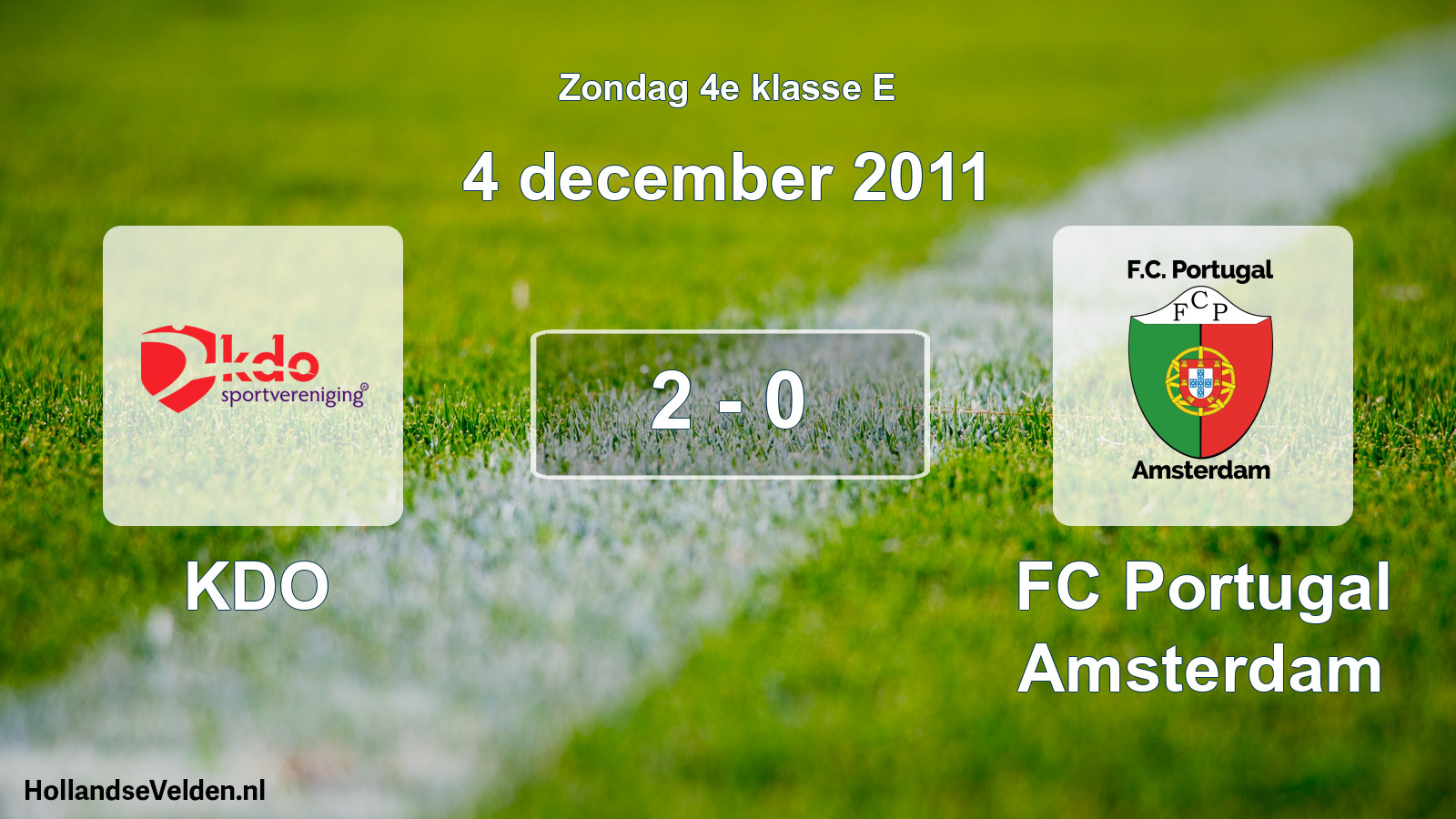 Total number of matches played: KDO - FC Portugal Amsterdam 2 - 0 (4 December 2011)