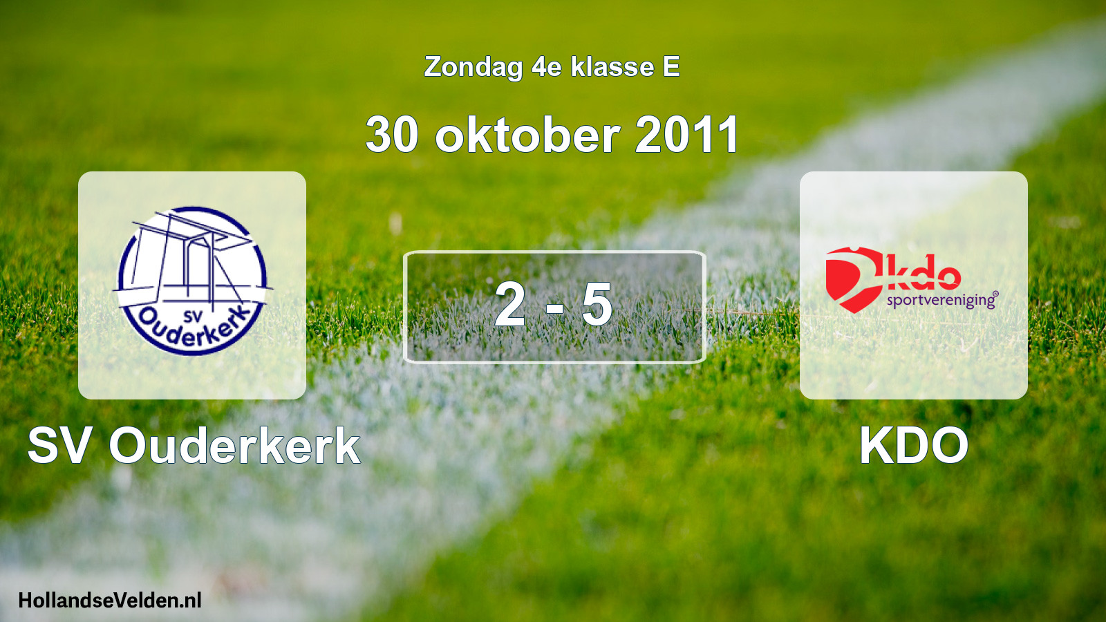 Total number of matches played: SV Ouderkerk - KDO 2 - 5 (30 October 2011)
