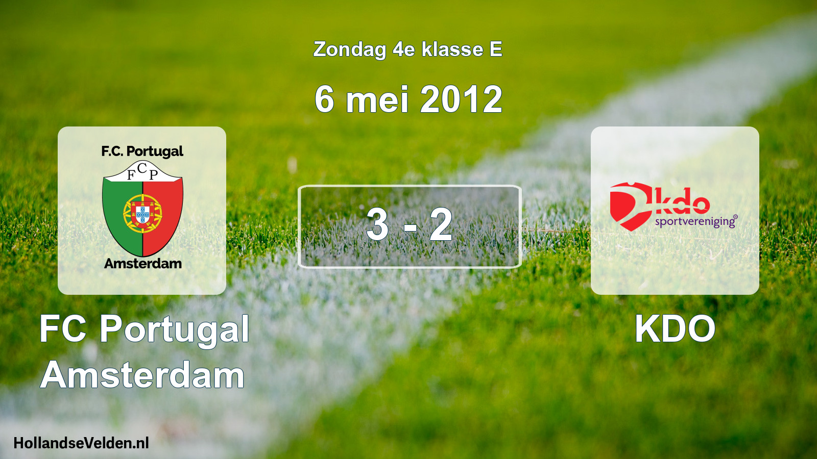 Total number of matches played: FC Portugal Amsterdam - KDO 3 - 2 (6 May 2012)