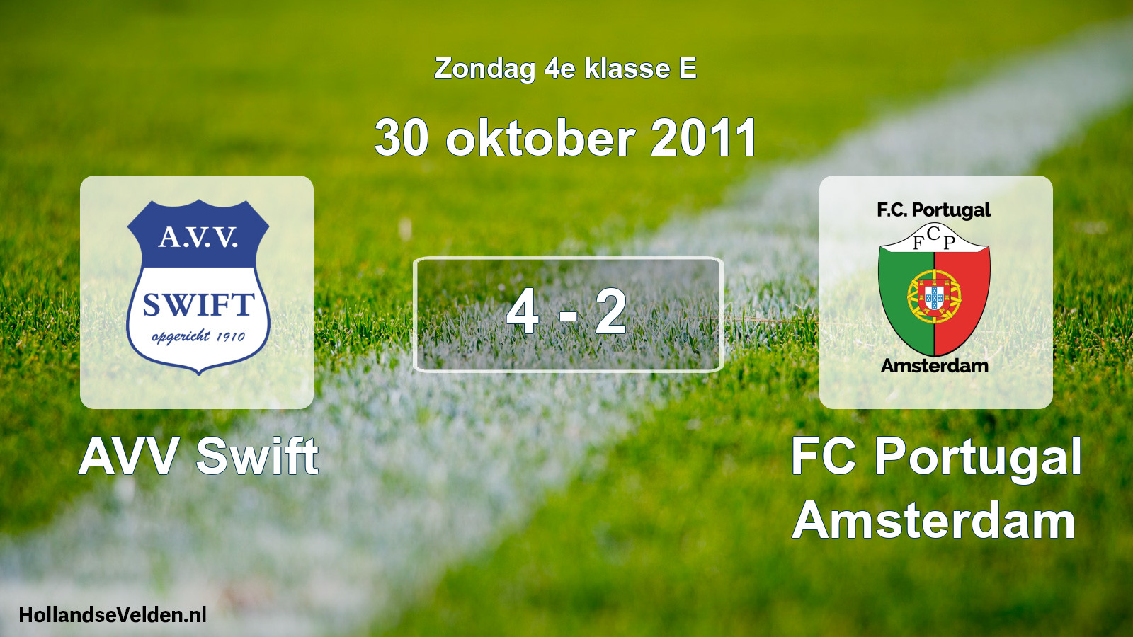 Total number of matches played: AVV Swift - FC Portugal Amsterdam 4 - 2 (30 October 2011)