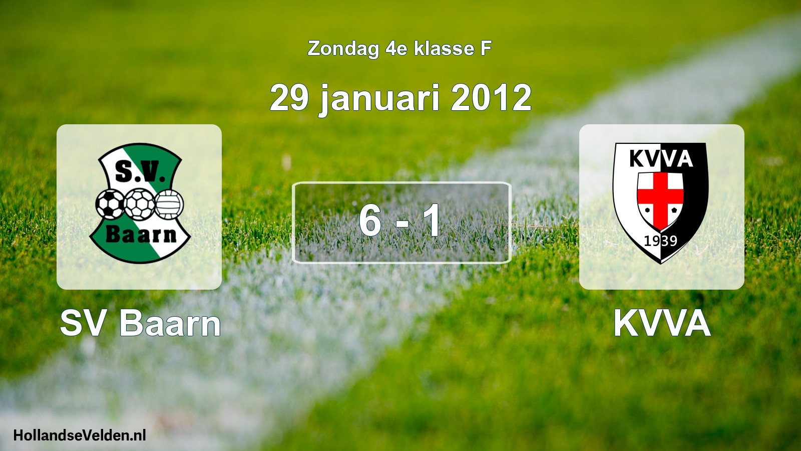 Total number of matches played: SV Baarn - KVVA 6 - 1 (29 January 2012)