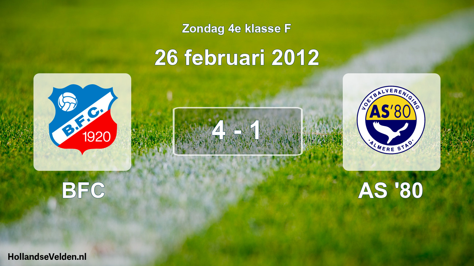 Total number of matches played: BFC - AS '80 4 - 1 (26 February 2012)