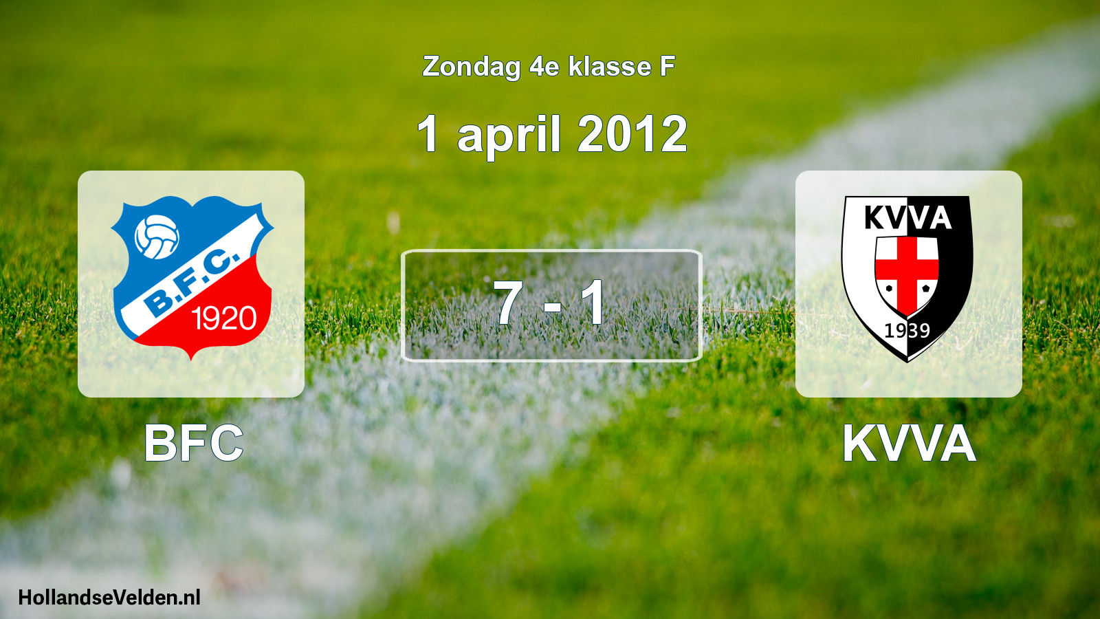 Total number of matches played: BFC - KVVA 7 - 1 (1 April 2012)