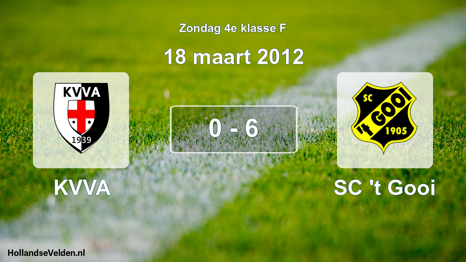 Total number of matches played: KVVA - SC 't Gooi 0 - 6 (18 March 2012)
