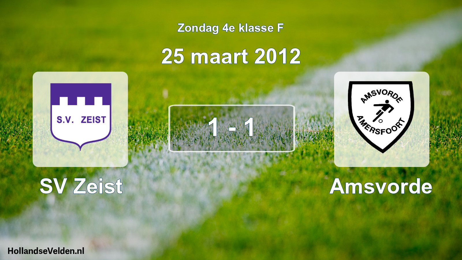 Total number of matches played: SV Zeist - Amsvorde 1 - 1 (25 March 2012)